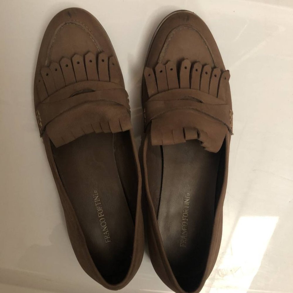 Franco Fortini  Brown  Loafer Nubuck Shoes Size 9.5